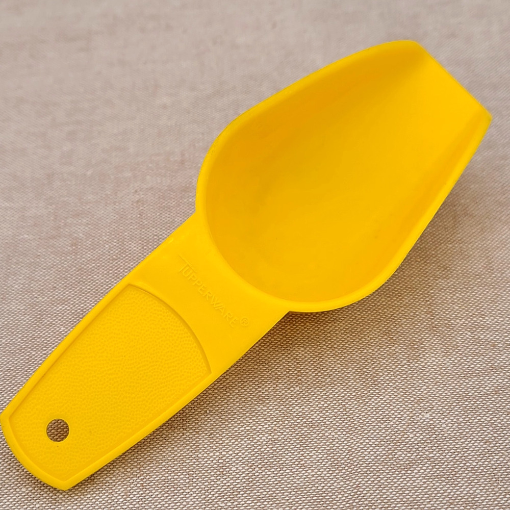 Vintage Tupperware Canister Scoop Bright Yellow Coffee Sugar Flour 878-3